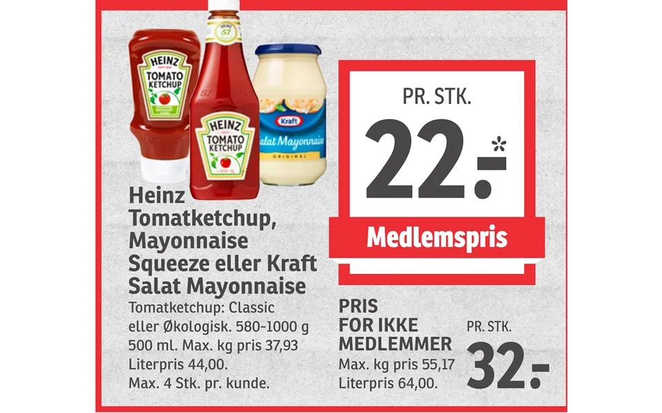 Heinz Tomatketchup, Mayonnaise Salat Mayonnaise