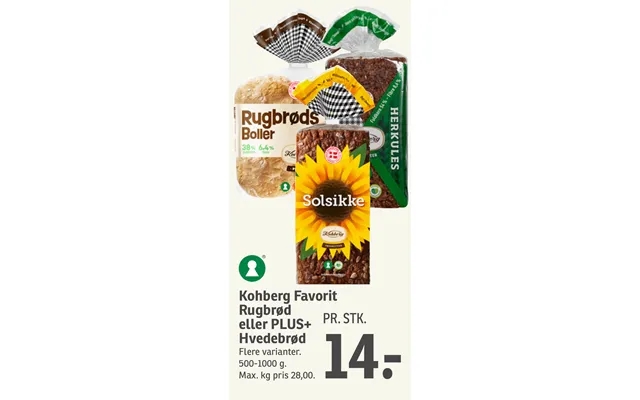 Kohberg favorite rye bread wheat bread product image