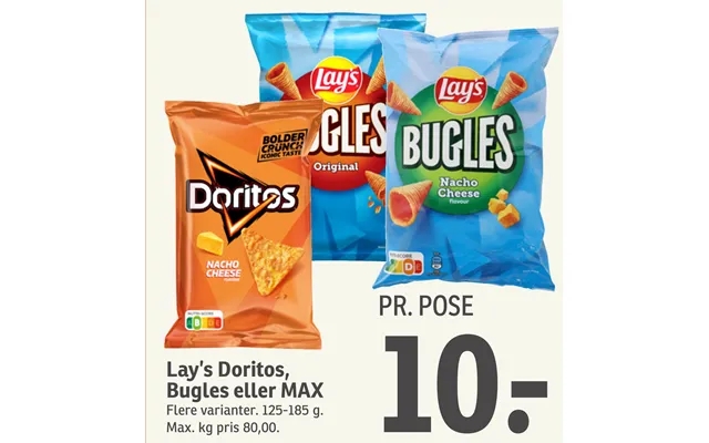 Lay’p doritos, bugles or max product image