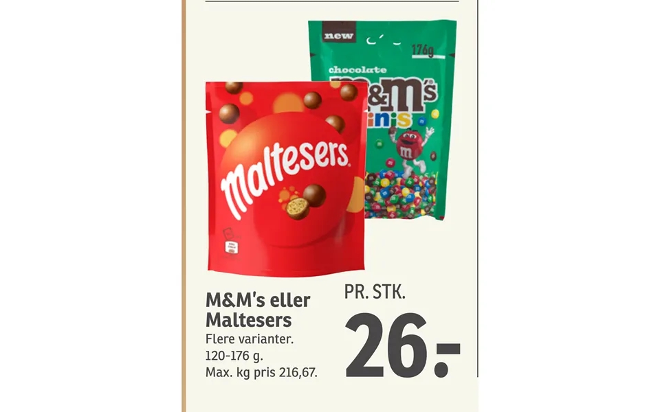 M&m’s Eller Maltesers