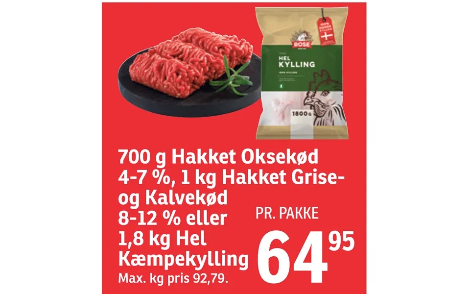 Og Kalvekød 8-12 % Eller Kæmpekylling