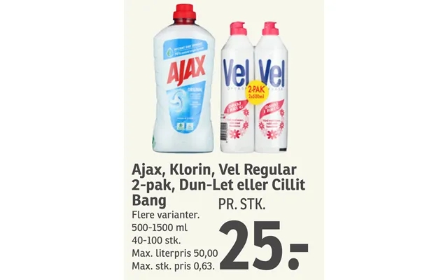 Ajax, Klorin, Vel Regular Bang product image