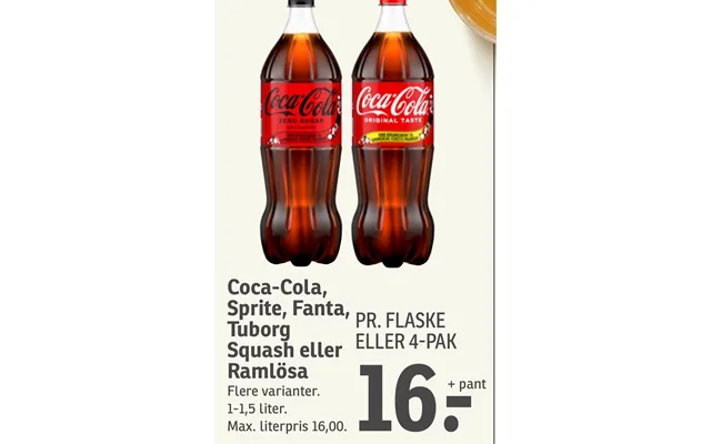 Coca-cola, sprite, fanta, tuborg zucchini or ramlösa product image