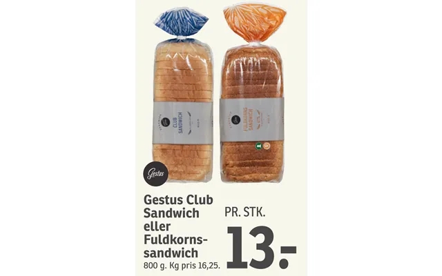 Gesture club sandwich or fuldkornssandwich product image