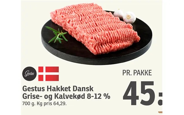 Gestus Hakket Dansk Grise- Og Kalvekød 8-12 % product image