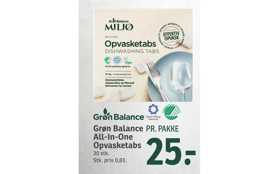 Grøn Balance All-in-one Opvasketabs
