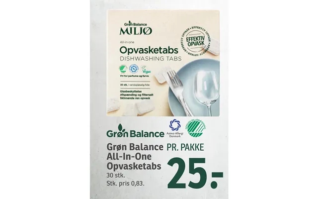 Green balance all in-one detergent tablets product image