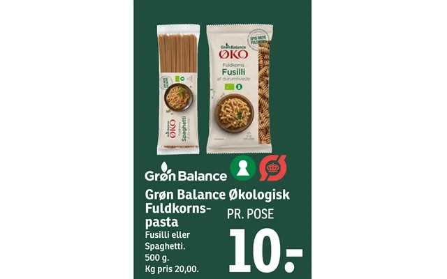 Grøn Balance Økologisk Fuldkornspasta product image