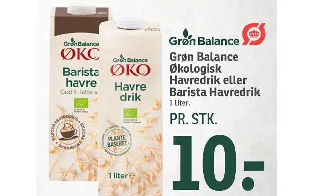 Grøn Balance Økologisk Havredrik Eller Barista Havredrik product image