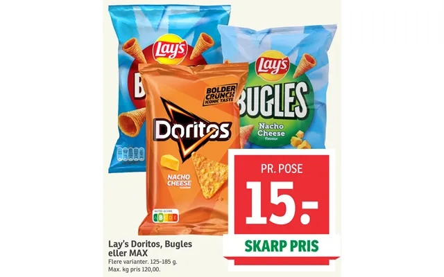 Lay’p doritos, bugles or max product image
