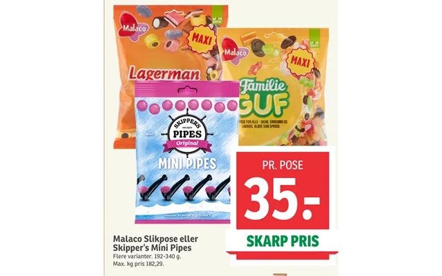 Malaco bag of goodies or skipper’p mini pipes product image