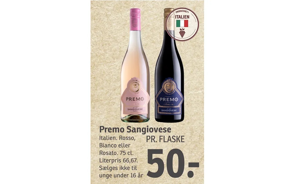 Bianco or liter price 66,67.Young under 16 year