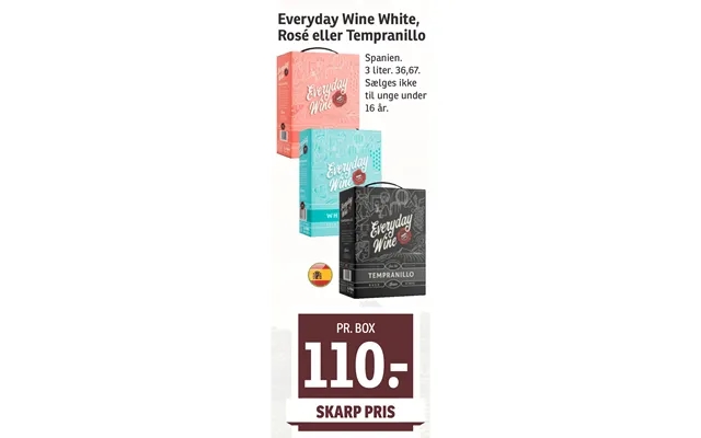 Everyday wine white, rose or tempranillo product image