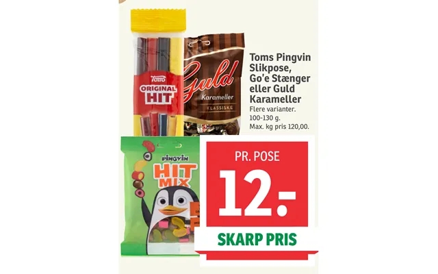 Toms Pingvin Slikpose, Go’e Stænger Eller Guld Karameller product image