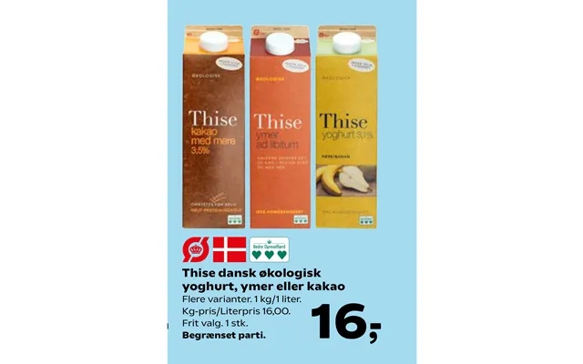Thise Dansk Økologisk Yoghurt, Ymer Eller Kakao product image