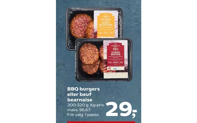 Bbq burgers or beuf bearnaise product image