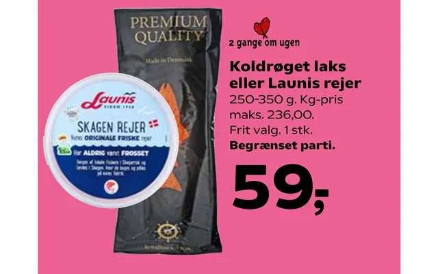 Cold smoked salmon or launis shrimp product image