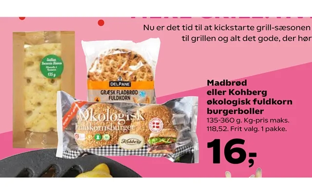 Madbrød Eller Kohberg Økologisk Fuldkorn Burgerboller product image