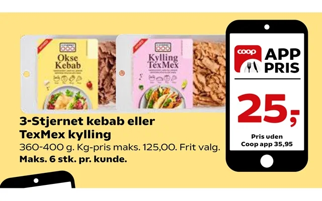 3-Stjernet kebab or texmex chicken product image