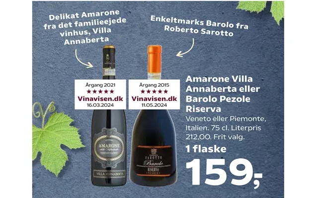 Amarone villa annaberta or barolo pezole riserva product image