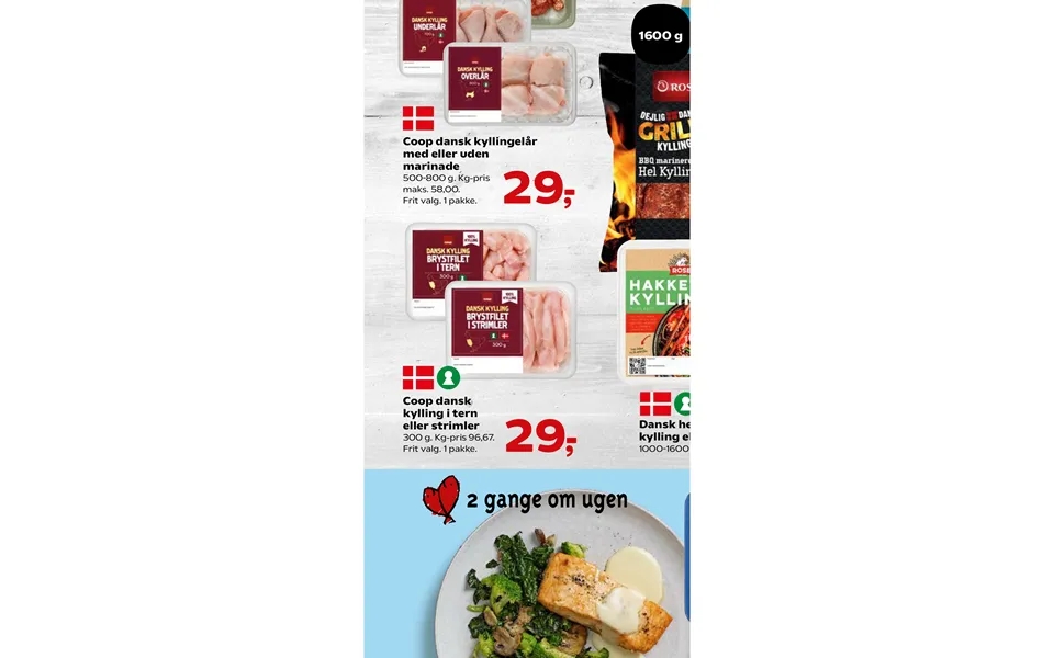 Coop danish chicken legs with or without marinade coop danish chicken in cubes or strips