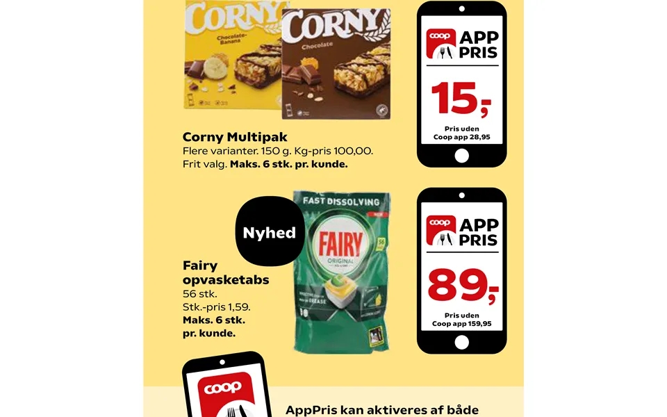 Corny multipack fairy detergent tablets