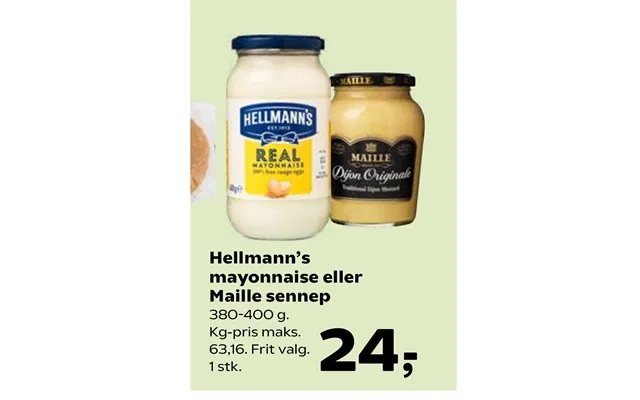 Hell mann’p mayonnaise or maille mustard product image