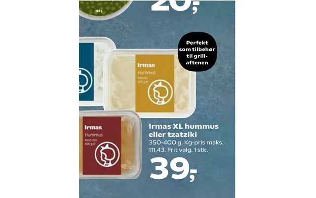 Irmas Xl Hummus Eller Tzatziki product image