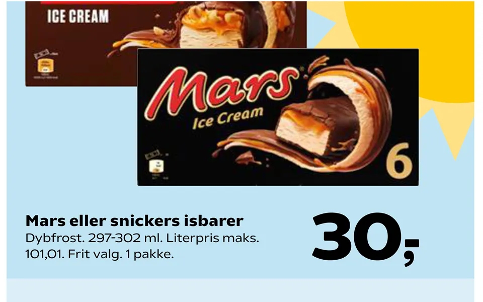 Mars or snickers ice cream shops