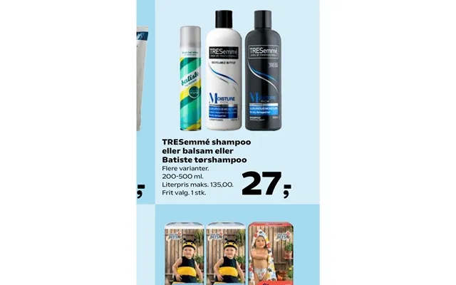 Tresemme shampoo or conditioner or batiste dry shampoo product image