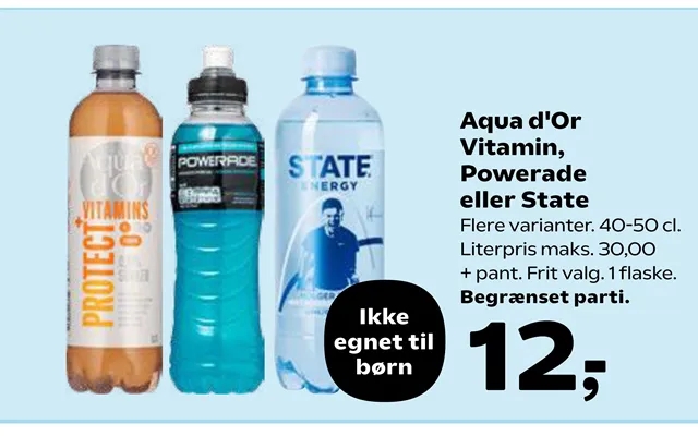 Aqua d or vitamin, powerade or state product image
