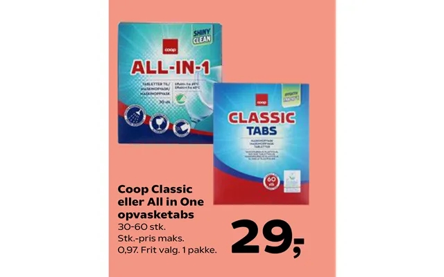 Coop classic or all in one detergent tablets product image