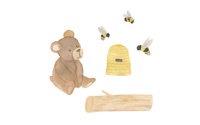 Wallsticker Bees And Bear - Multi product image