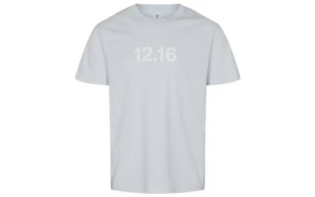 T-shirt 100% Økologisk Bomuld 12.16 Logo Lys Blå - Medium product image