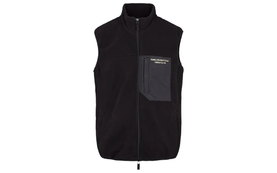 Twelve Sixteen Fleece Vest Sort - Xxxl Black