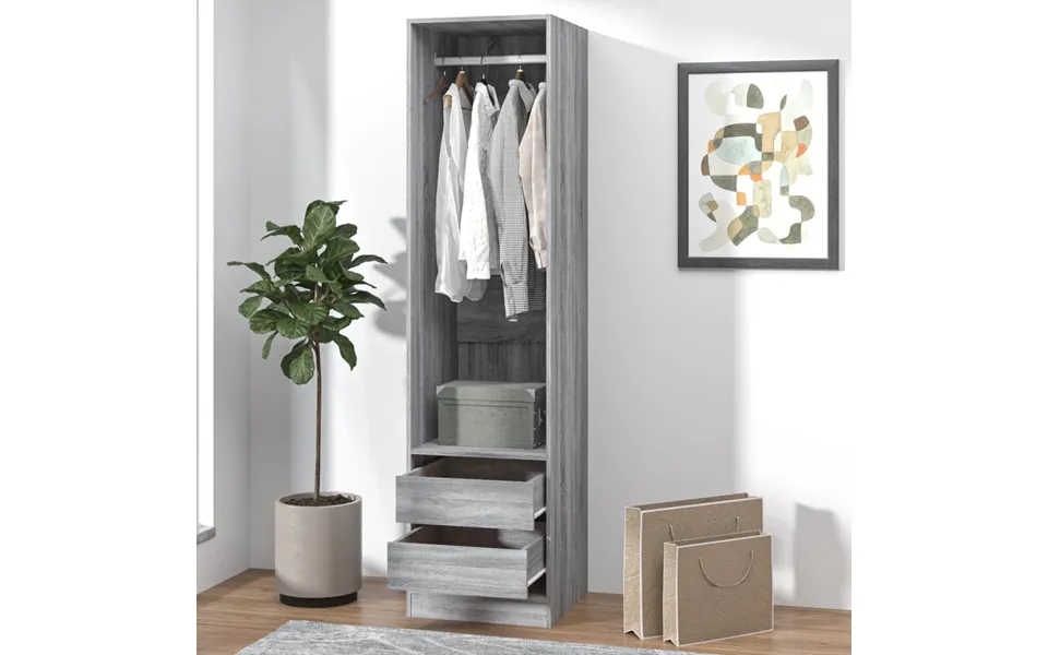 Vidaxl wardrobe m. Drawers 50x50x200 cm designed wood gray sonoma