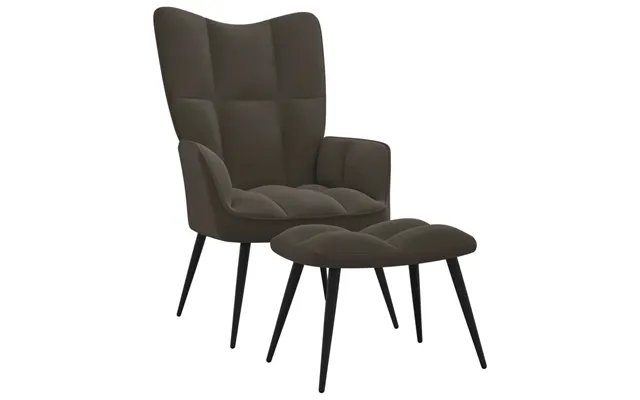 Vidaxl armchair with footstool velvet dark gray product image