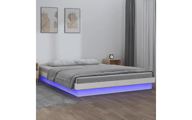 Vidaxl bed frame with led light 160x200 cm massively wood white product image