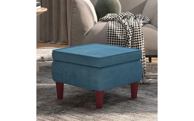 Vidaxl stool with wooden legs velvet blue product image