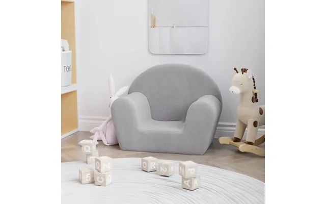 Vidaxl bed to children soft plush light gray product image