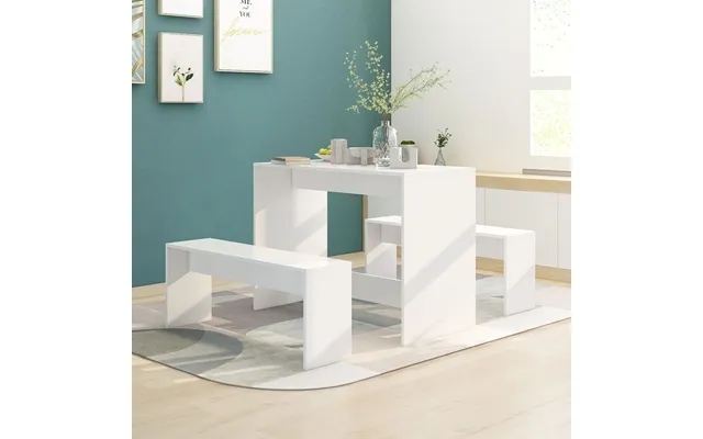 Vidaxl Spisebordssæt 3 Dele Konstrueret Træ Hvid product image