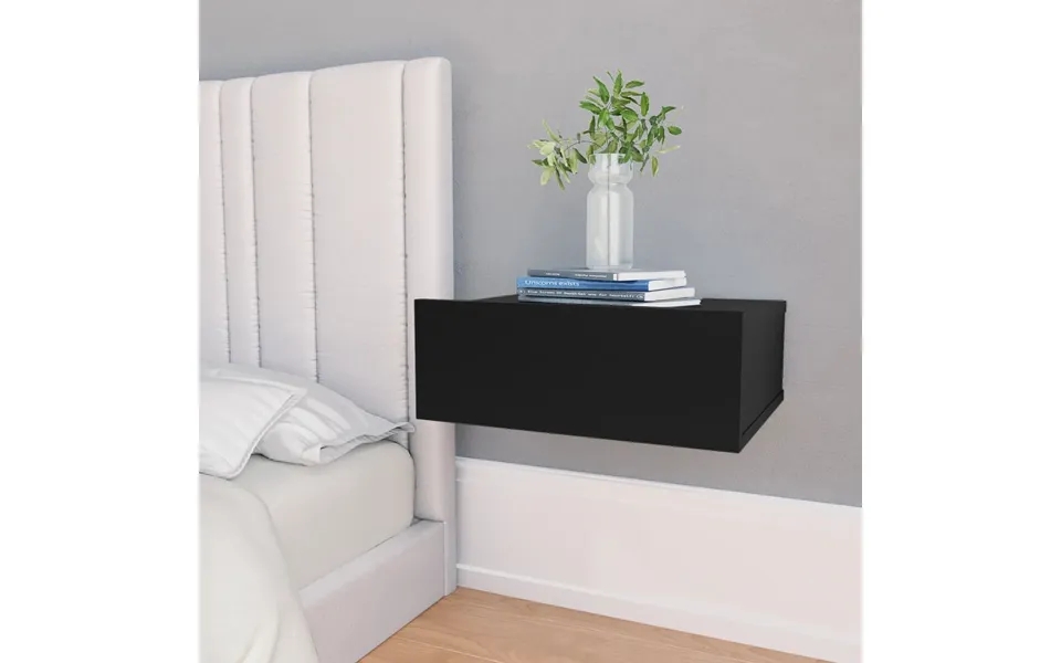 Vidaxl floating bedside tables 2 paragraph. 40 X 30 x 15 cm designed wood black