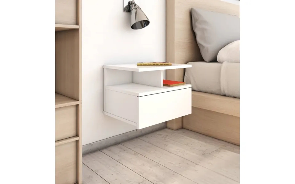 Vidaxl floating bedside tables 2 paragraph. 40X31x27 cm designed wood white