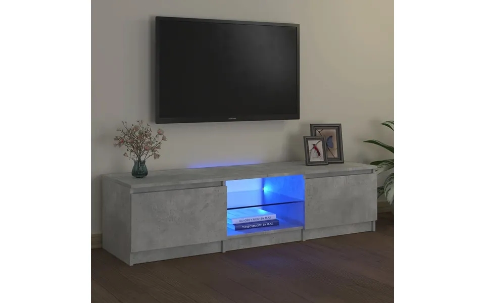 Vidaxl Tv Table With Led Light 140x40x35,5 Cm Concrete Gray