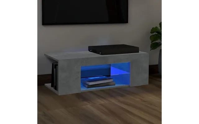 Vidaxl tv table with led light 90x39x30 cm concrete gray product image