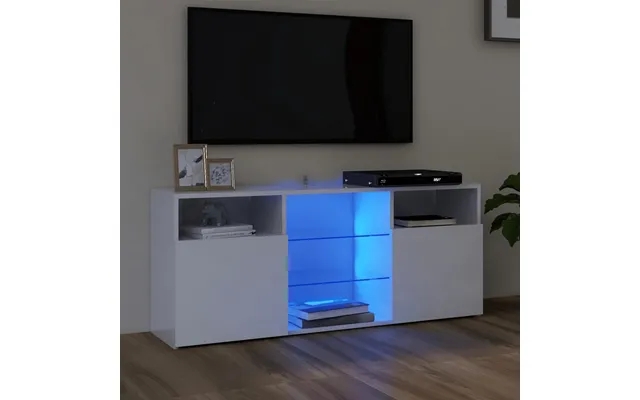 Vidaxl tv cabinet with led light 120x30x50 cm white high gloss product image