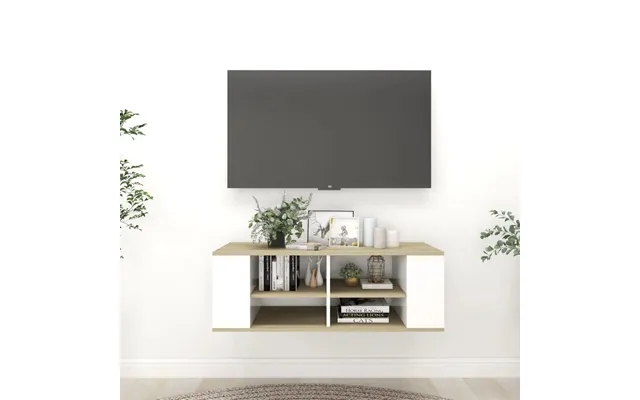 Vidaxl Wall-mounted Tv Table 102x35x35 Cm Designed Wood White Past, The Laws Sonoma Oak product image