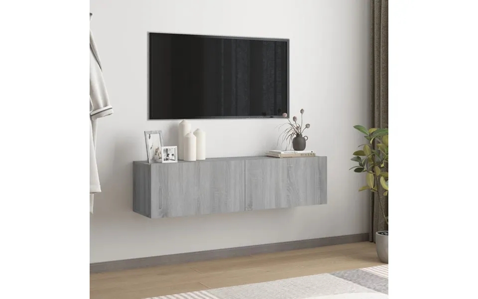 Vidaxl wall-mounted tv table 120x30x30 cm designed wood gray sonoma oak