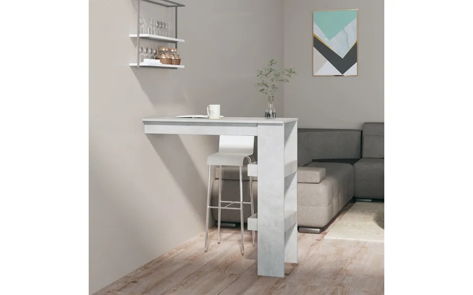 Vidaxl wall mounted bar table 102x45x103,5 cm designed wood concrete gray