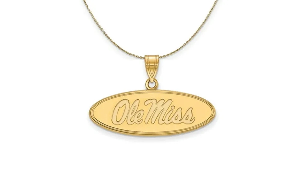 14k Yellow Gold U. Of Mississippi Md Oval Logo Necklace - 30 Inch